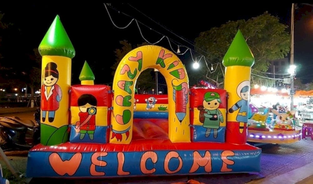 The playground area for kids inside the night market